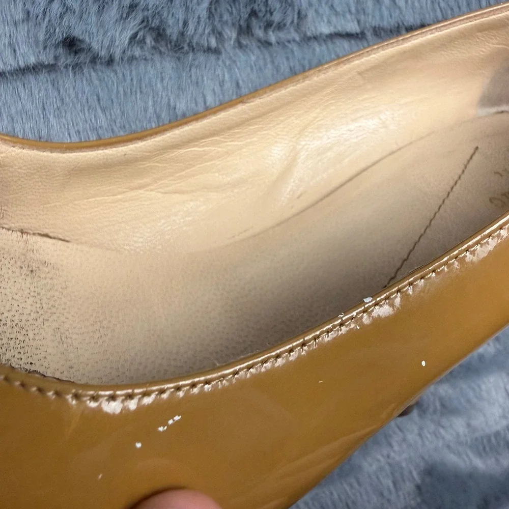 Kate Spade New York Mustard Yellow Patent Leather Platform Pumps Size 7.5 B